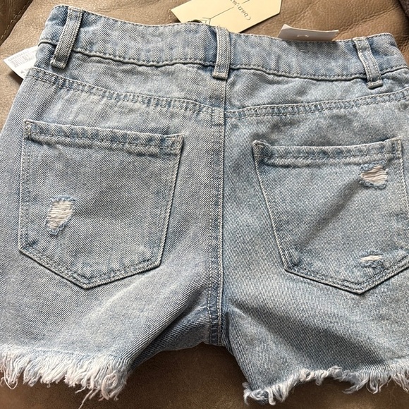 Light Blue Embellished Jean Shorts - Picture 4 of 5